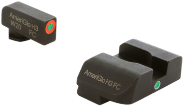 AmeriGlo GL201 i-Dot Night Sight Set for Glock - Green Tritium Orange Outline Front, Green Tritium Rear