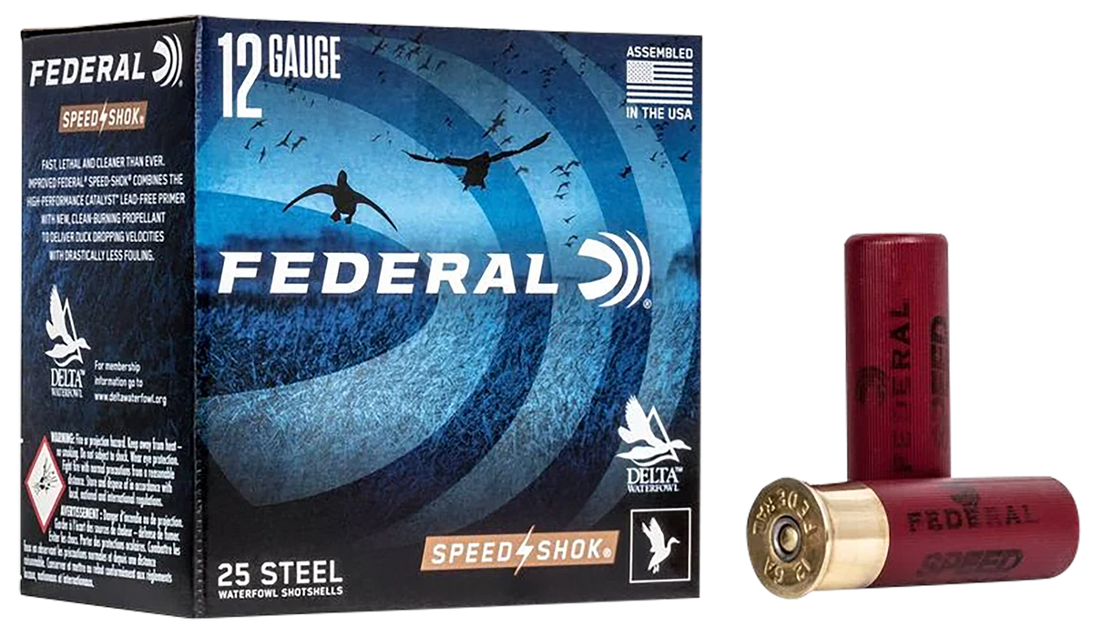 Federal Speed-Shok 12 Gauge 3" 1-1/8 oz #2 Steel Shot 25 Rd - Box or Case