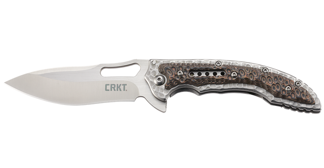 Columbia River Fossil Compact 3.41" Folding Drop Point Plain Satin 8Cr13MoV SS Brown G10 Frame Lock Knife