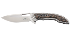 Columbia River Fossil Compact 3.41" Folding Drop Point Plain Satin 8Cr13MoV SS Brown G10 Frame Lock Knife