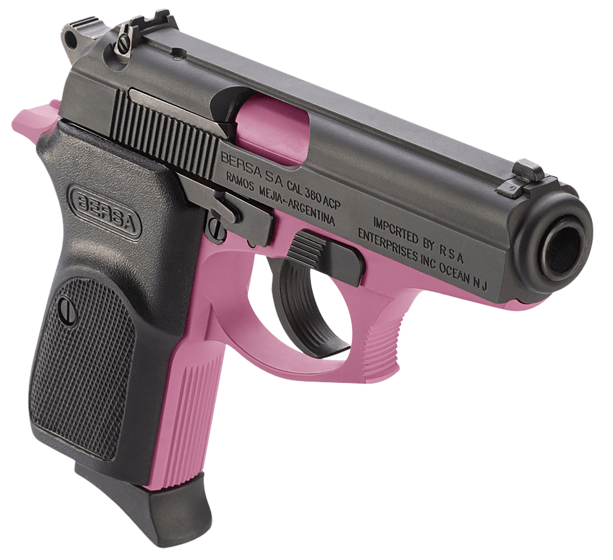 Bersa Thunder 380 ACP 3.50" 8+1 DAO Pistol - Pink Cerakote Frame, Matte Black Slide
