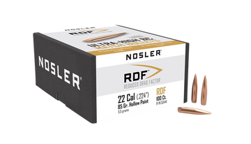 Nosler RDF Match 22 Cal 85gr Hollow Point Boat Tail Reloading Bullets - 100/Box