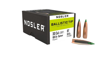 Nosler Ballistic Tip 30 Cal .308 180gr Spitzer Reloading Bullets - 50/Box
