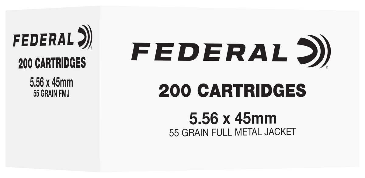 Federal 5.56 NATO 55gr FMJ 200 Rd - Box or Case
