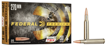 Federal Premium 270 Win 130gr Barnes TSX 20rd - Box or Case