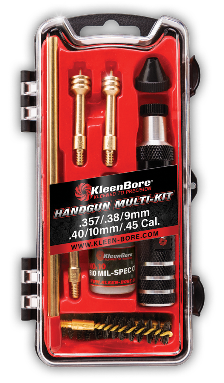 Kleen-Bore HMK3845 Multi-Pistol Kit .38/.357/9mm/.40/10mm/.45 Handgun Cleaning Kit