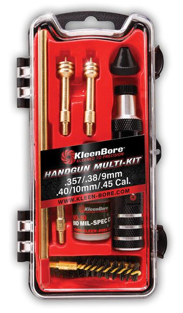 Kleen-Bore HMK3845 Multi-Pistol Kit .38/.357/9mm/.40/10mm/.45 Handgun Cleaning Kit