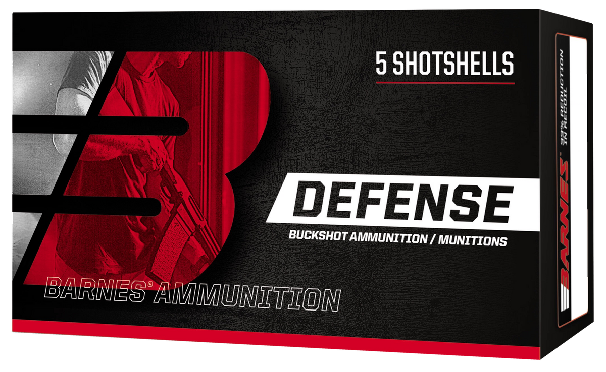 Barnes Bullets Defense 12 Gauge 2.75" 00 Buck 8-Pellet Shotshell - Box or Case