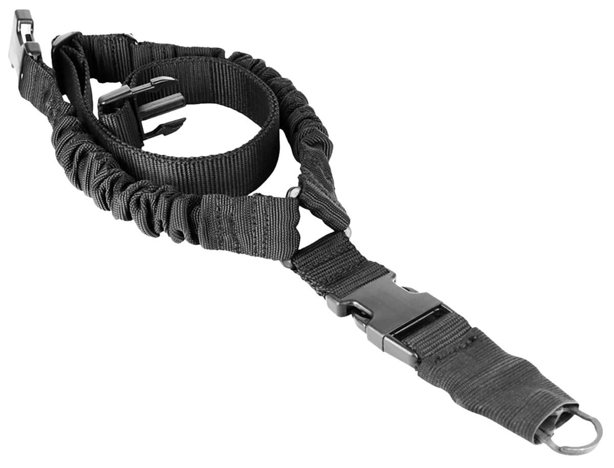 Aim Sports AOPS01B One Point Bungee Sling 1.25" W x 26" L Black Elastic Webbing Rifle