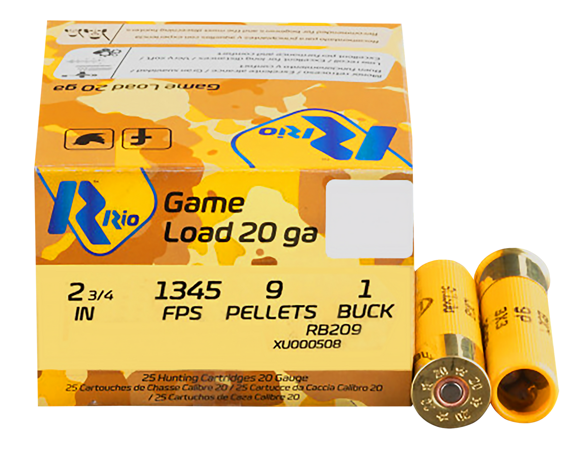 Rio Ammunition Royal Buck 20 Gauge 2.75" 1 1/8 oz #1 Buck Shot 25 Rd - Box or Case