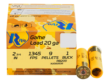 Rio Ammunition Royal Buck 20 Gauge 2.75" 1 1/8 oz #1 Buck Shot 25 Rd - Box or Case