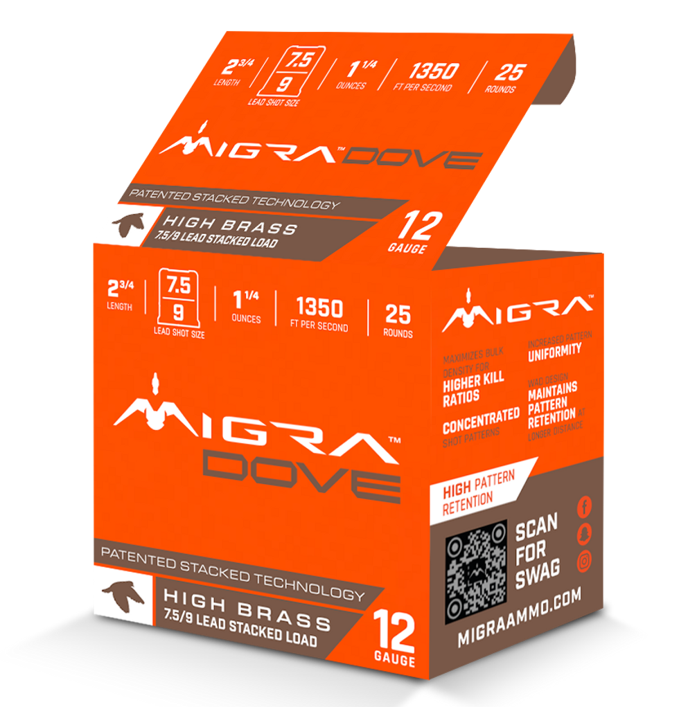 Migra Ammunition M12UD75-9 Ultimate Dove 12 Gauge 2 3/4" 1-1/4 oz 7.5/9 Shot 25 Rd - Box or Case