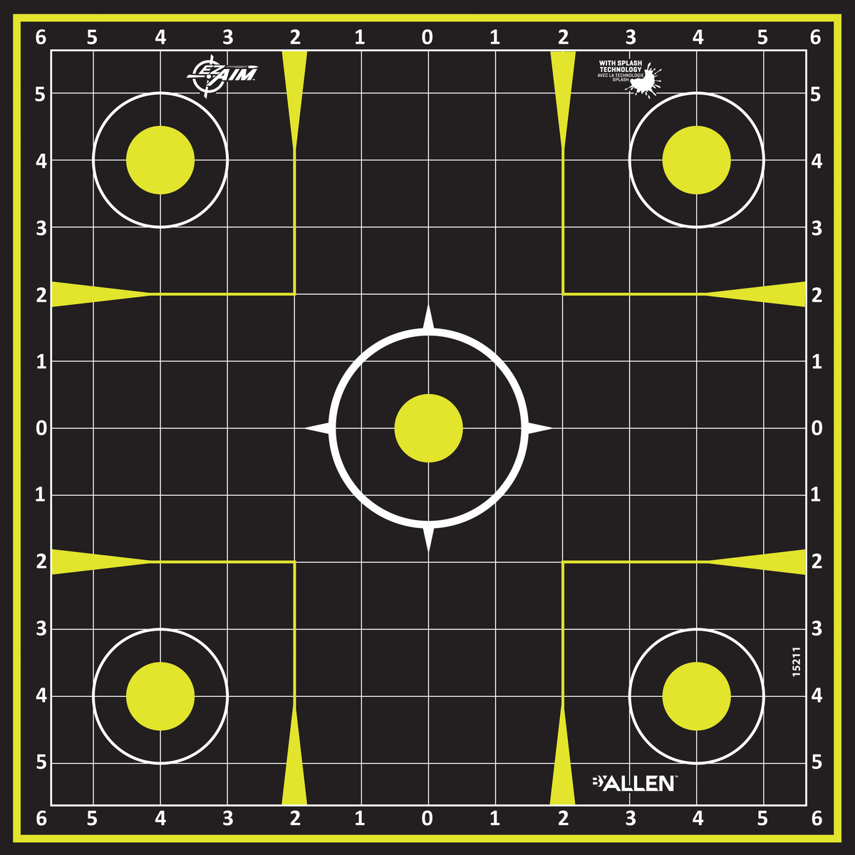 Allen EZ Aim Splash 12"x12" Black/Chartreuse 30-Pack Reactive Paper Target