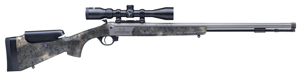 Traditions NitroFire Pro 50 Cal 209 Primer 26" Fluted Threaded Barrel Desert Web Synthetic Stock Muzzleloader