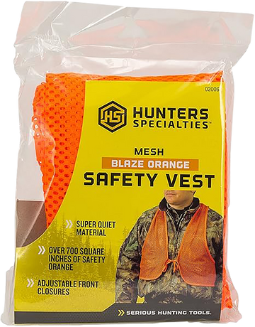 Hunters Specialties HS02006 Adult Mesh Safety Vest OSFA Blaze Orange Chest
