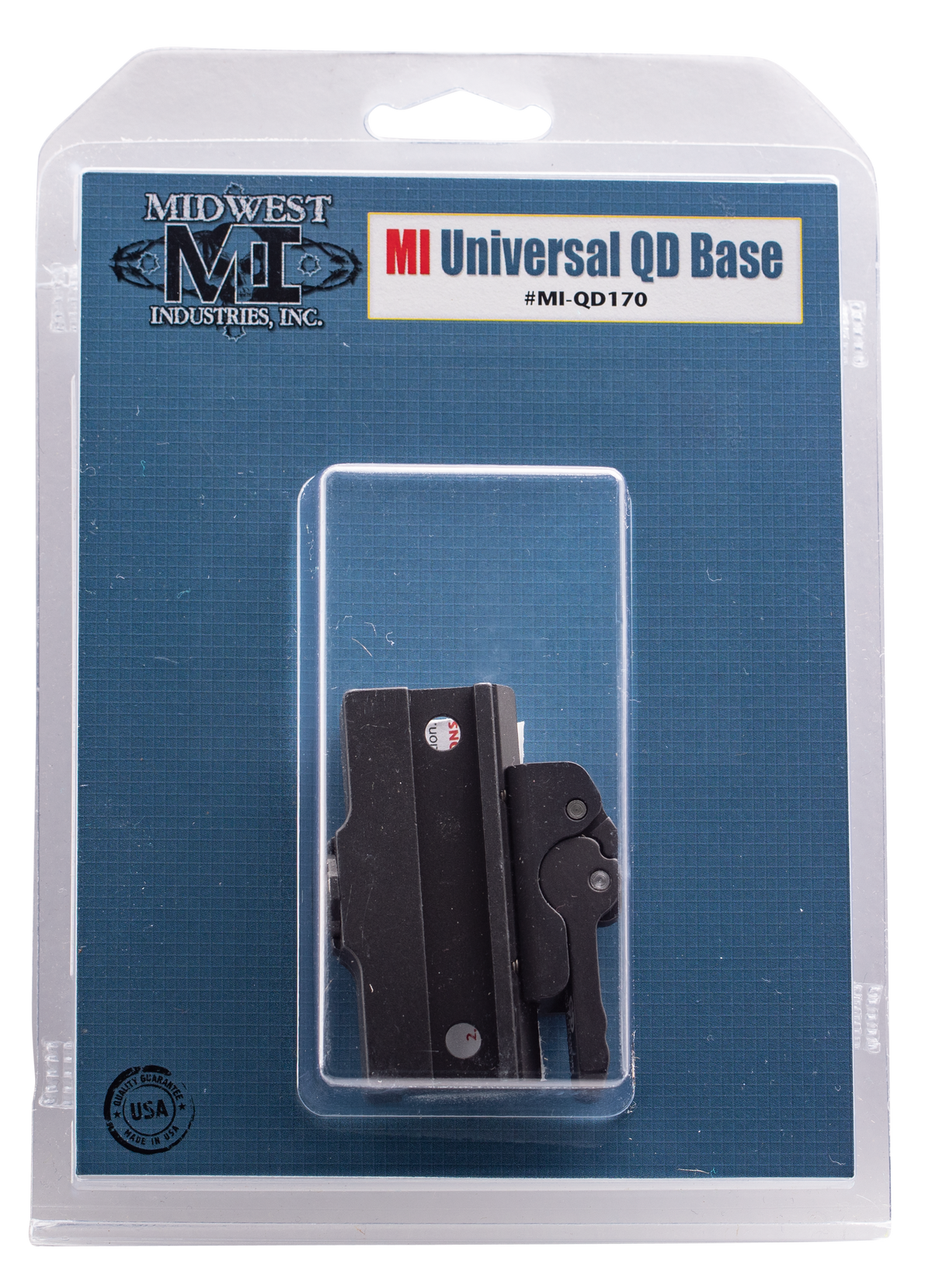 Midwest Industries MIQD170 Universal QD Base 3" Picatinny Rail Black Hardcoat Anodized