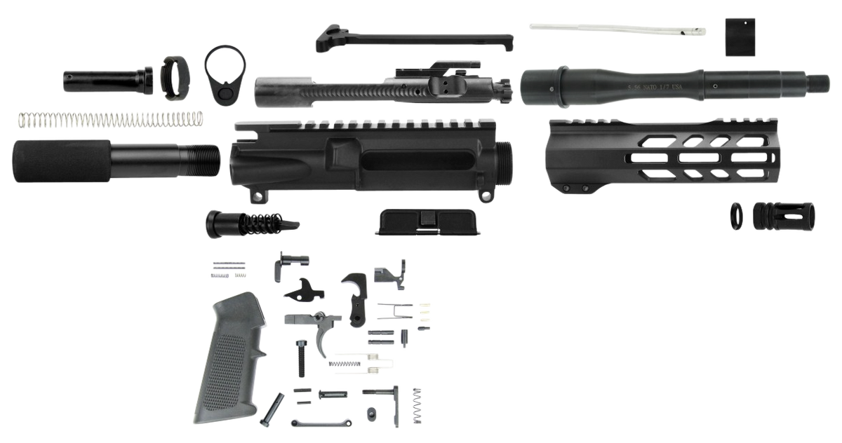 TacFire AR Build Kit 5.56x45mm NATO 7.5" Barrel Black