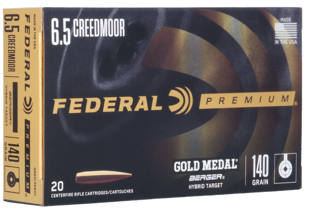 Federal Premium Gold Medal 6.5 Creedmoor 140gr Berger Hybrid Target - Box or Case