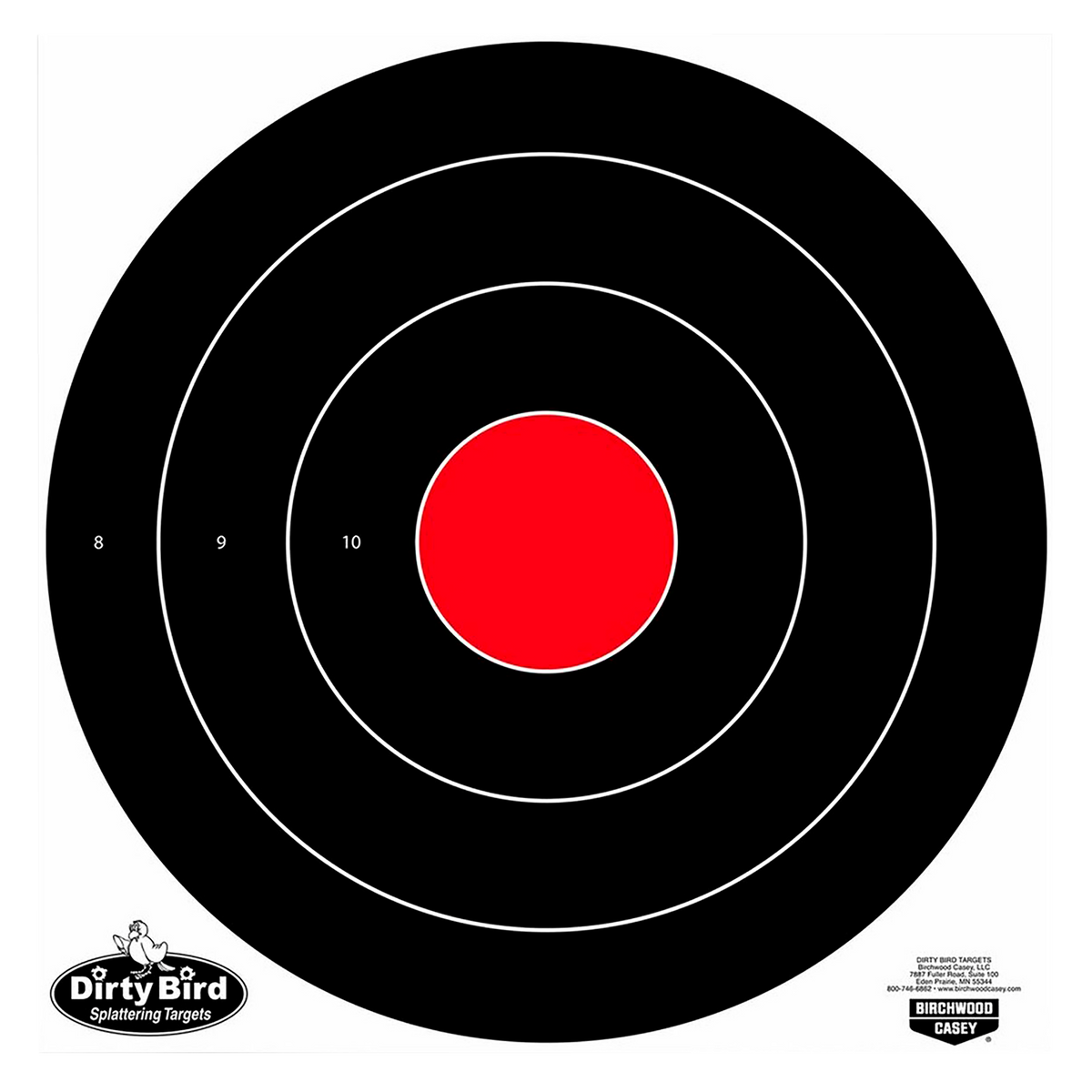 Birchwood Casey Dirty Bird 17.25" Bullseye Tagboard Target 100 Per Pkg