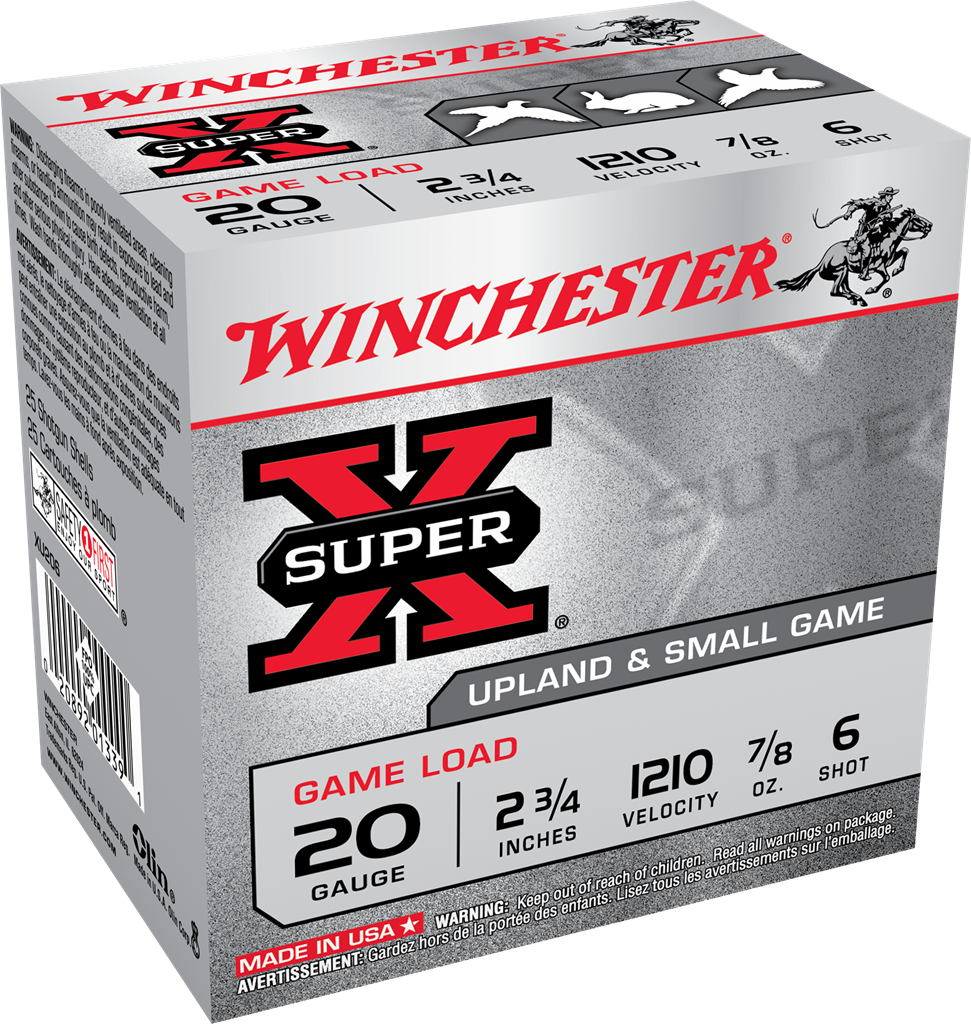 Winchester Ammo Super-X Game Load 20 Gauge 2.75" 7/8 oz 6 Shot 25 Rd - Box or Case