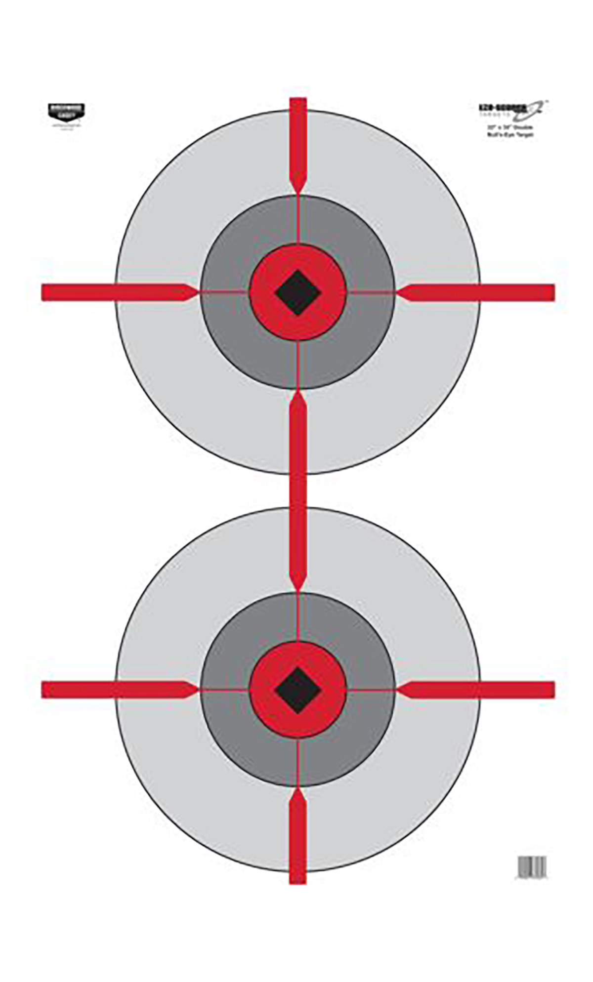 Birchwood Casey EZE-Scorer Double Bullseye Paper Target 23" x 35" 100 Per Pack
