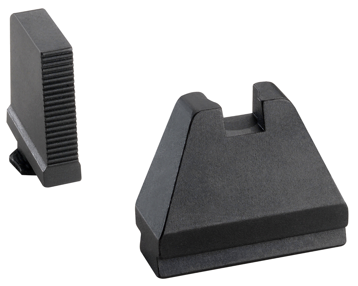 AmeriGlo GL808 Optic Compatible Sight Set for Glock Gen 1-5 - 9XL Tall Serrated Front / Flat Black Rear
