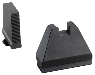 AmeriGlo GL808 Optic Compatible Sight Set for Glock Gen 1-5 - 9XL Tall Serrated Front / Flat Black Rear