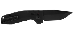 S.O.G SOG-TAC AU Compact 2.94" Folding Automatic Tanto Plain Cryo D2 Steel Black TiNi Aluminum Handle