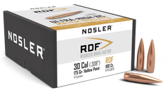 Nosler RDF Match 30 Cal .308 175gr Hollow Point Boat Tail Bullets - 100/Box