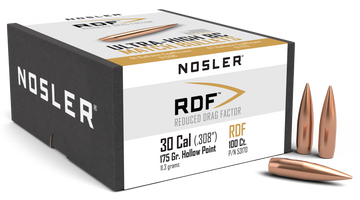 Nosler RDF Match 30 Cal .308 175gr Hollow Point Boat Tail Bullets - 100/Box