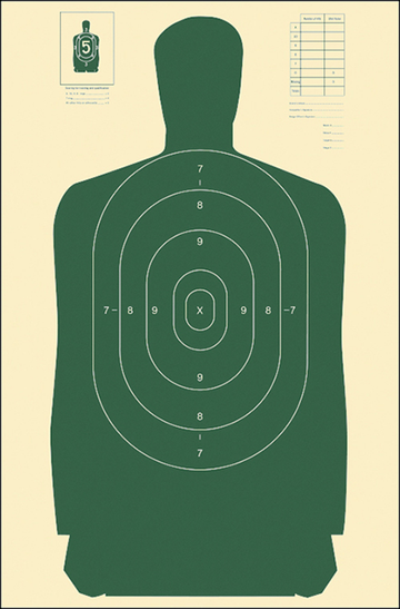 Action Target B-27S Qualification Silhouette Paper Hanging Target 24" x 45" Green/White 100 Per Box