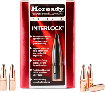 Hornady InterLock 30 Cal .308 150 gr BTSP Bullets - 100 Per Box