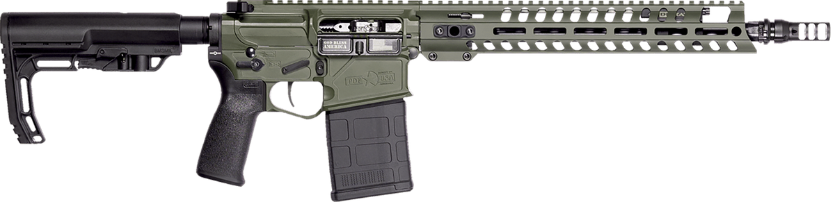 Patriot Ordnance Factory Rogue 308 Win 13.75" 20+1 Semi-Auto Rifle - Olive Dark Green Cerakote
