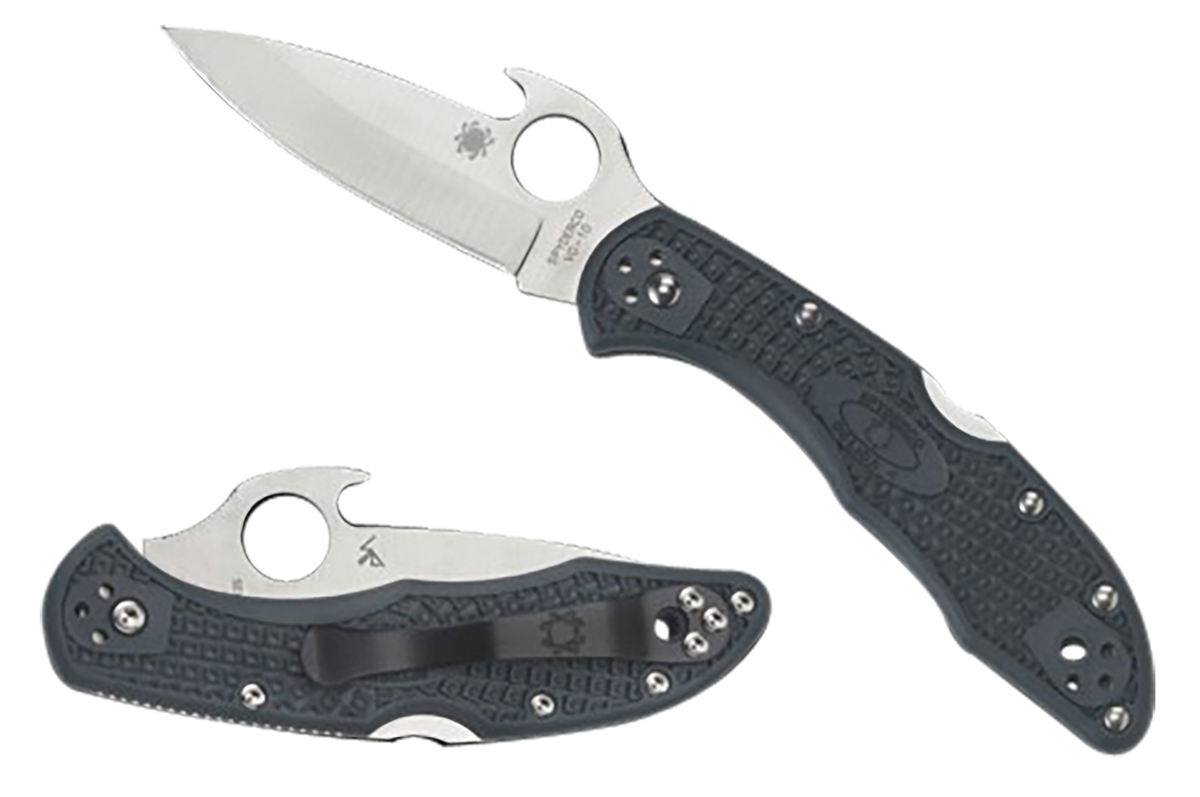 Spyderco Delica 4 Lightweight 2.9" VG-10 Plain Edge Emerson Opener Blue-Gray FRN Folding Knife
