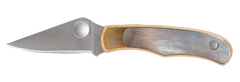 Spyderco Bug 1.25" 12C27 Sandvik Plain Drop Point Slipjoint Folding Knife - Nickel Silver Abalone