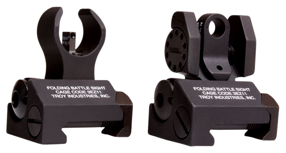 Troy Industries Micro BattleSight Set HK Front & Round Rear AR-15 - Black Hardcoat Anodized