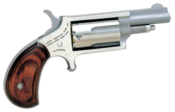 NAA 22M Mini-Revolver 22 WMR 1.63" 5-Shot SAO Stainless Steel Rosewood Grip