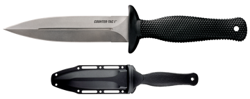 Cold Steel Counter TAC I 5" Fixed Spear Point Plain AUS-8A SS Stone Washed Black Kray-Ex Handle