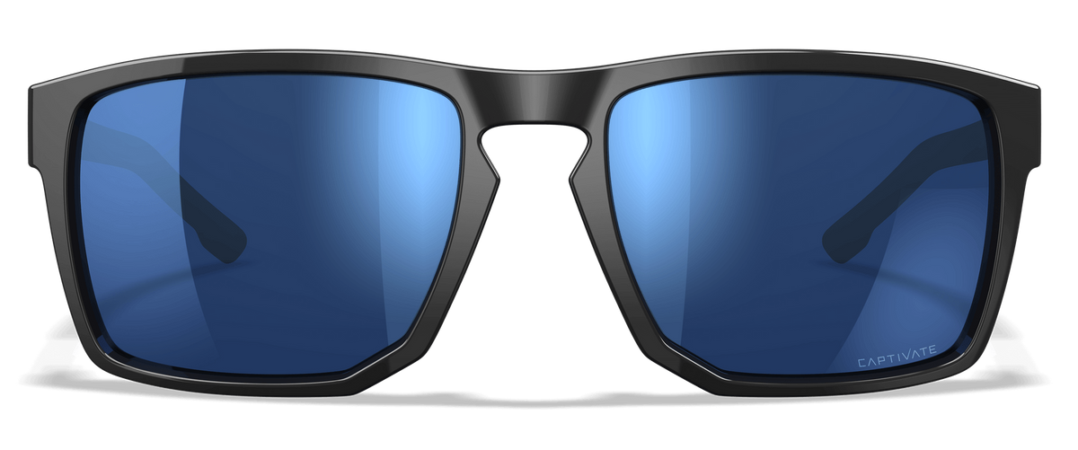 Wiley X Apex CAPTIVATE Polarized Blue Mirror Lens Gloss Black Frame Safety Glasses