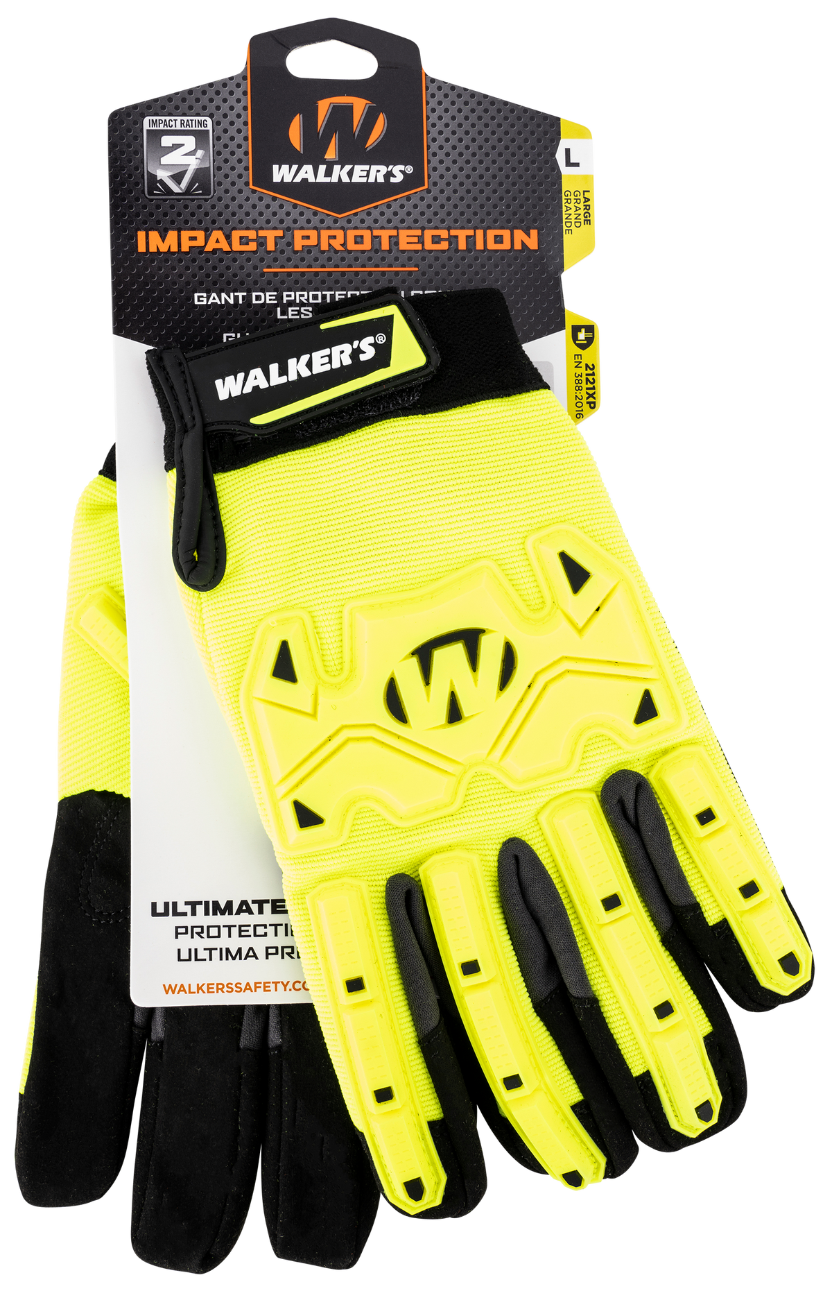 Walkers Game Ear Impact Protection Gloves Yellow/Black Synthetic Leather - Small