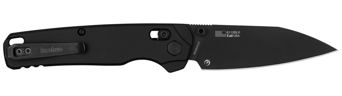 Kershaw Bel Air XL 3.4" Reverse Tanto Plain CPM MagnaCut Black PVD - Black Aluminum
