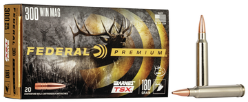Federal Premium 300 Win Mag 180gr Barnes TSX 20rd - Box or Case
