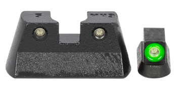 Meprolight Hyper-Bright Pistol Sight CZ 75/82/83/85/97/SP-01 - Green Tritium Green Outline Front/Green Tritium Black Outline Rear