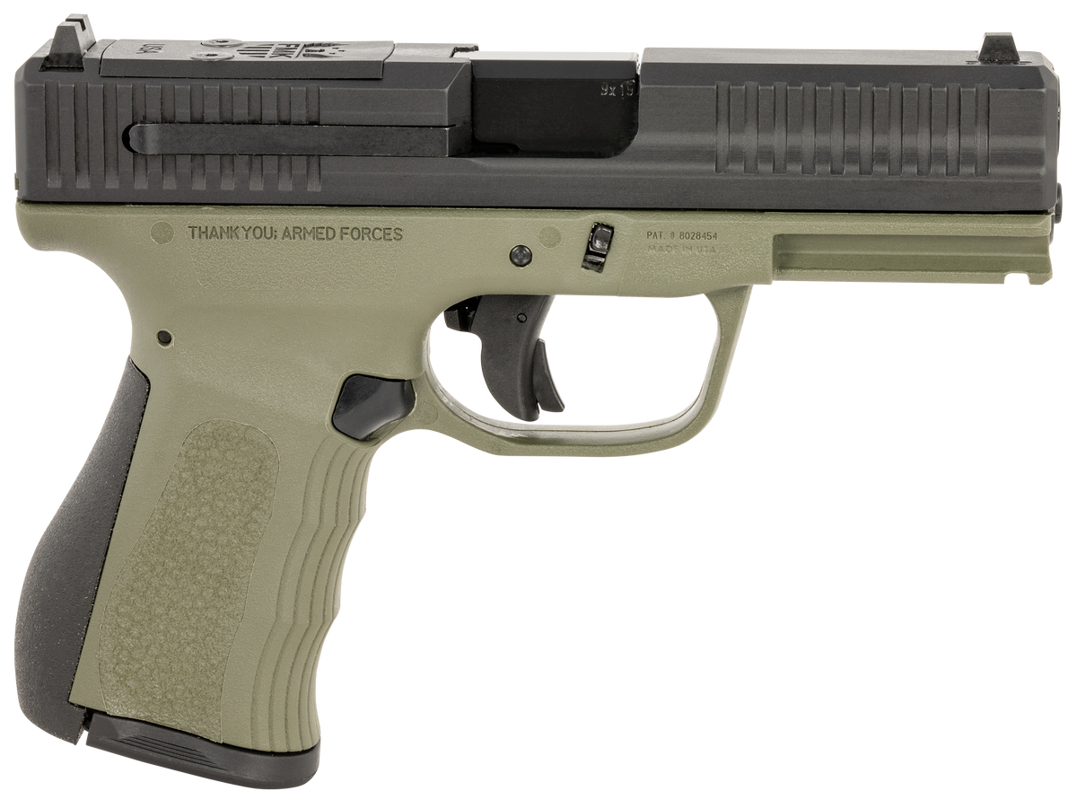 FMK G3 9mm Luger 4" 14+1 Semi-Auto Pistol - OD Green