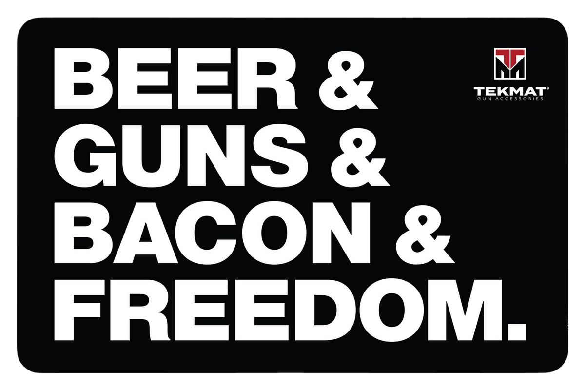 TekMat Beer & Guns & Bacon & Freedom Cleaning Mat 11"x17" Rubber