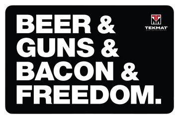 TekMat Beer & Guns & Bacon & Freedom Cleaning Mat 11"x17" Rubber