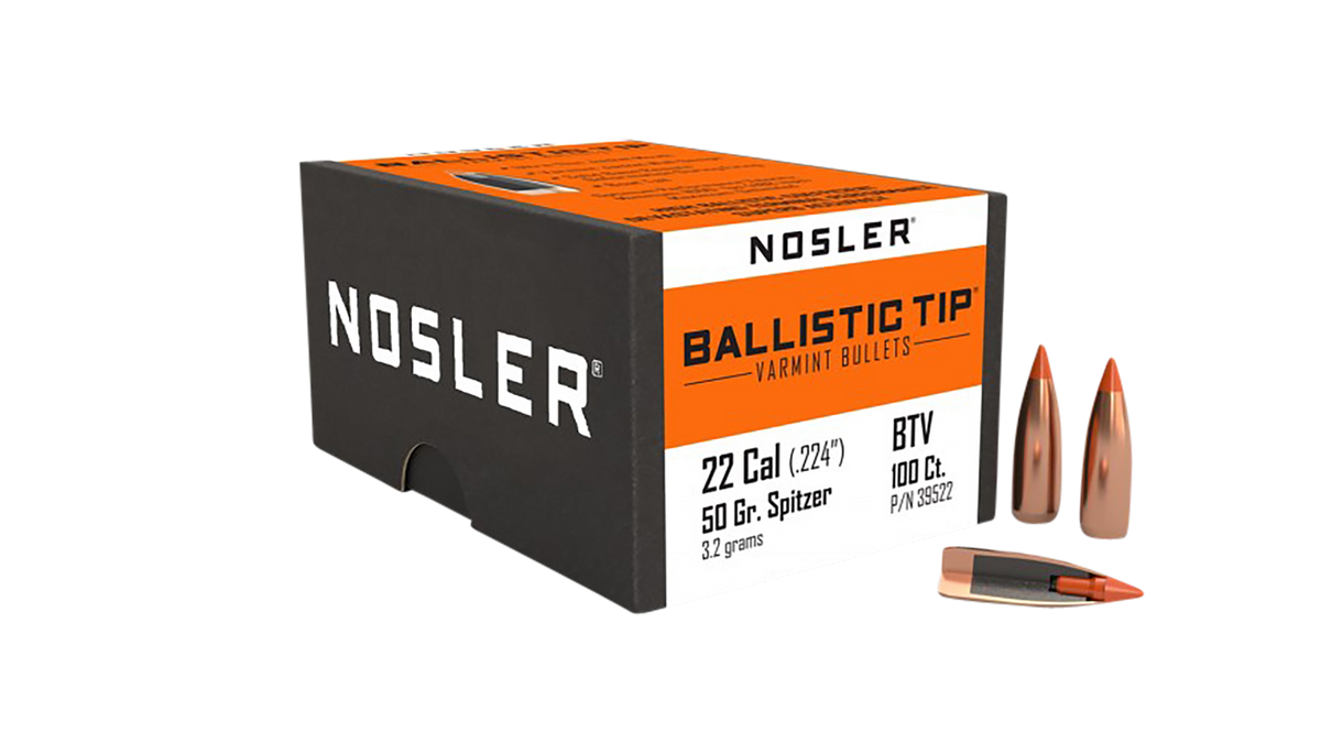 Nosler Ballistic Tip Varmint 22 Cal 50gr Spitzer Point - 100/Box