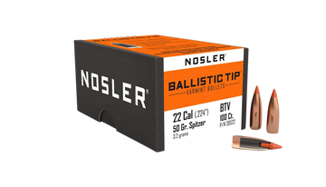 Nosler Ballistic Tip Varmint 22 Cal 50gr Spitzer Point - 100/Box
