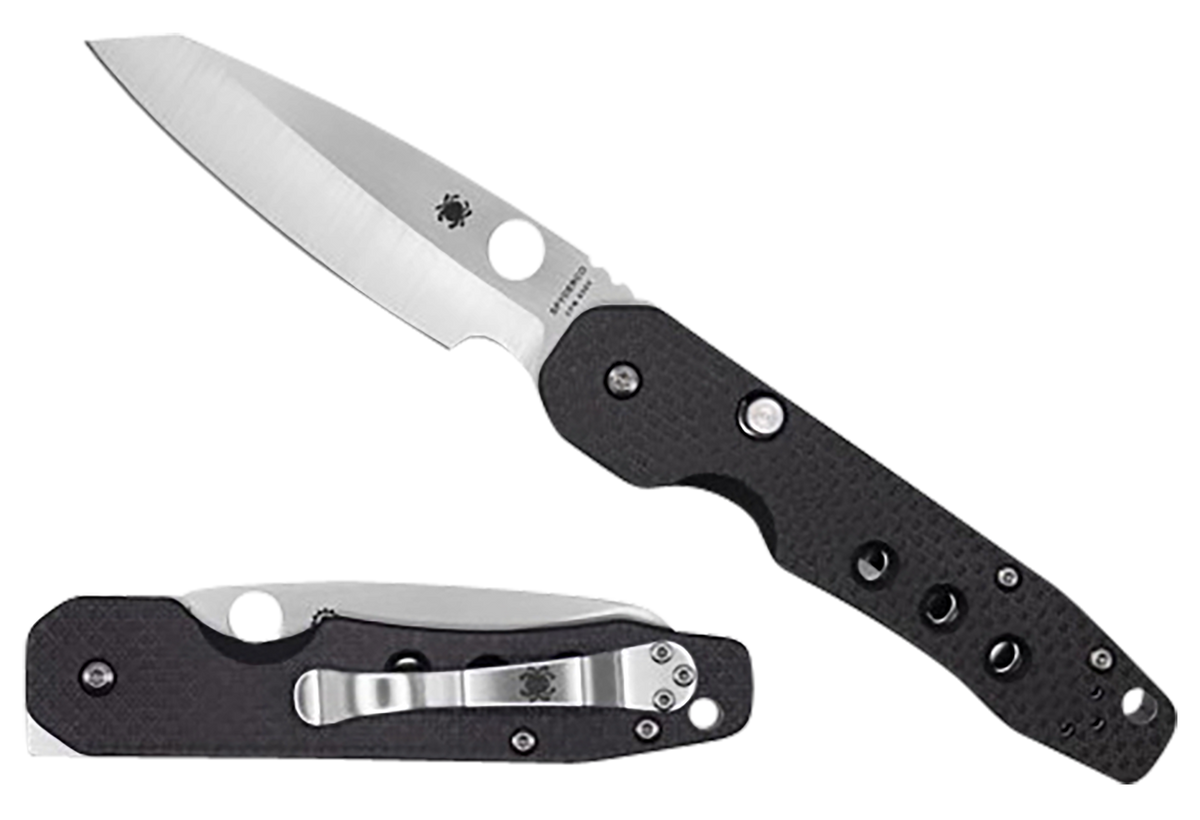 Spyderco Smock C240CFP 3.39" CPM S30V Plain Stonewashed Folding Knife - Carbon Fiber/G10 Handle
