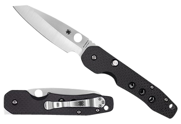 Spyderco Smock C240CFP 3.39" CPM S30V Plain Stonewashed Folding Knife - Carbon Fiber/G10 Handle